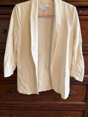Bar III Cream Open Front Blazer